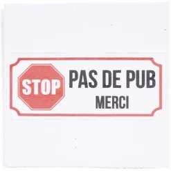 Signalétique adhésive "Stop, pas de pub" - 8x8 cm^Gifi