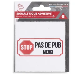 Signalétique adhésive "Stop, pas de pub" - 8x8 cm^Gifi