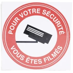 Signalétique adhésive "Surveillance vidéo, vous êtes filmés" - 8x8 cm^Gifi Best