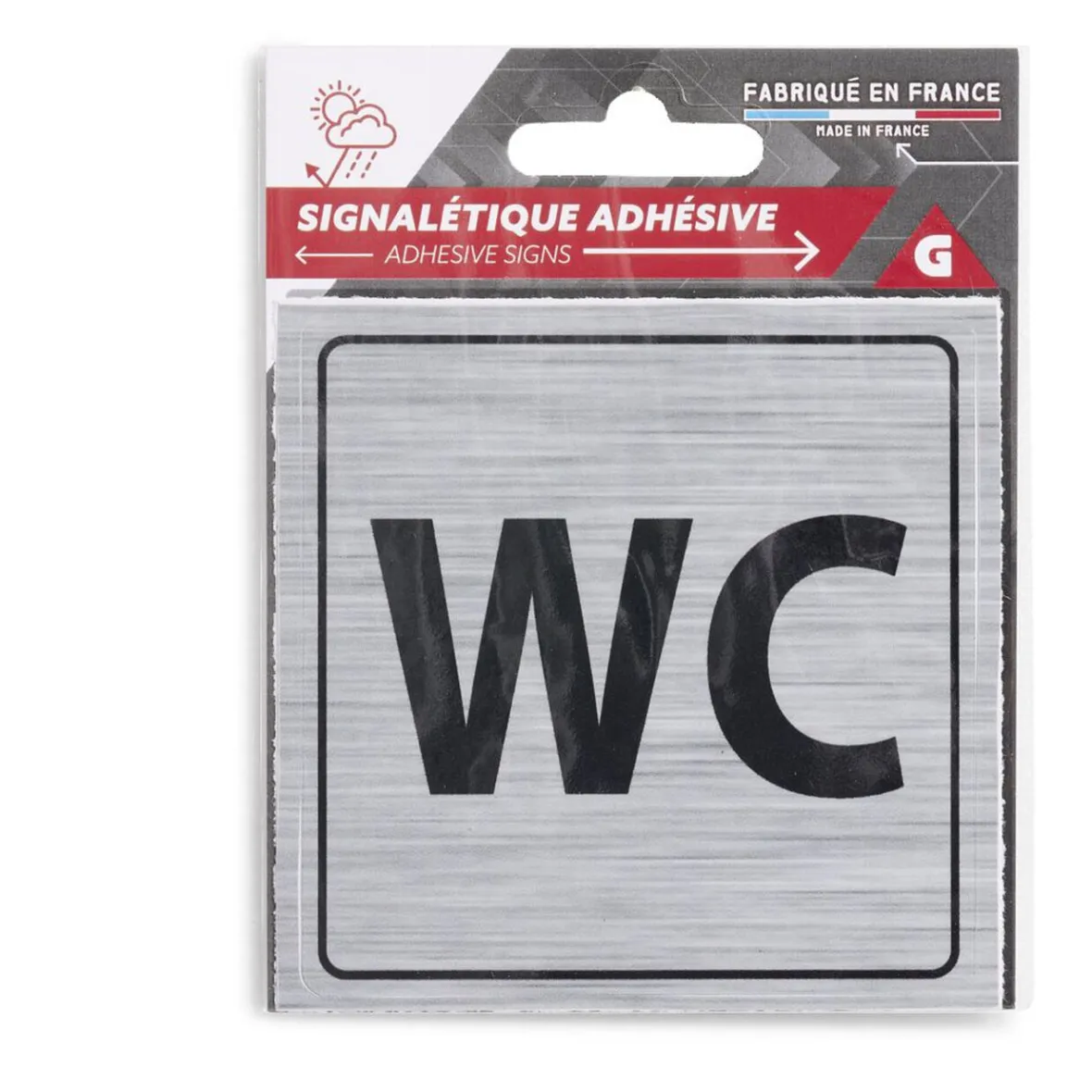 Signalétique adhésive "WC" - 8x8 cm^Gifi Hot