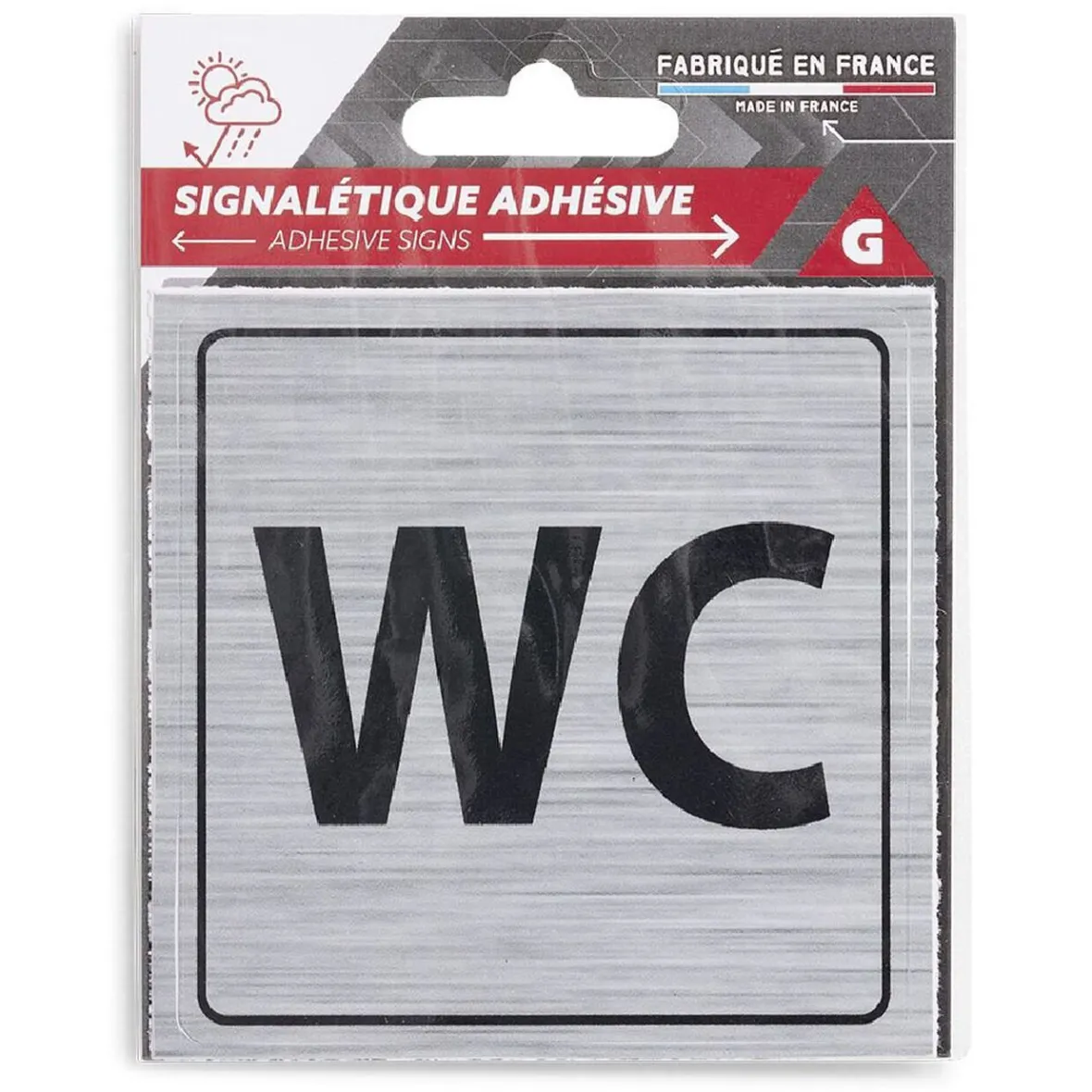 Signalétique adhésive "WC" - 8x8 cm^Gifi Hot
