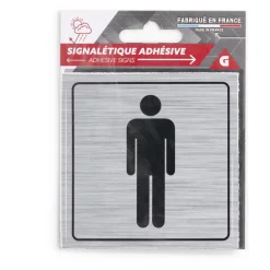 Signalétique adhésive "WC homme" - 8x8 cm^Gifi Discount