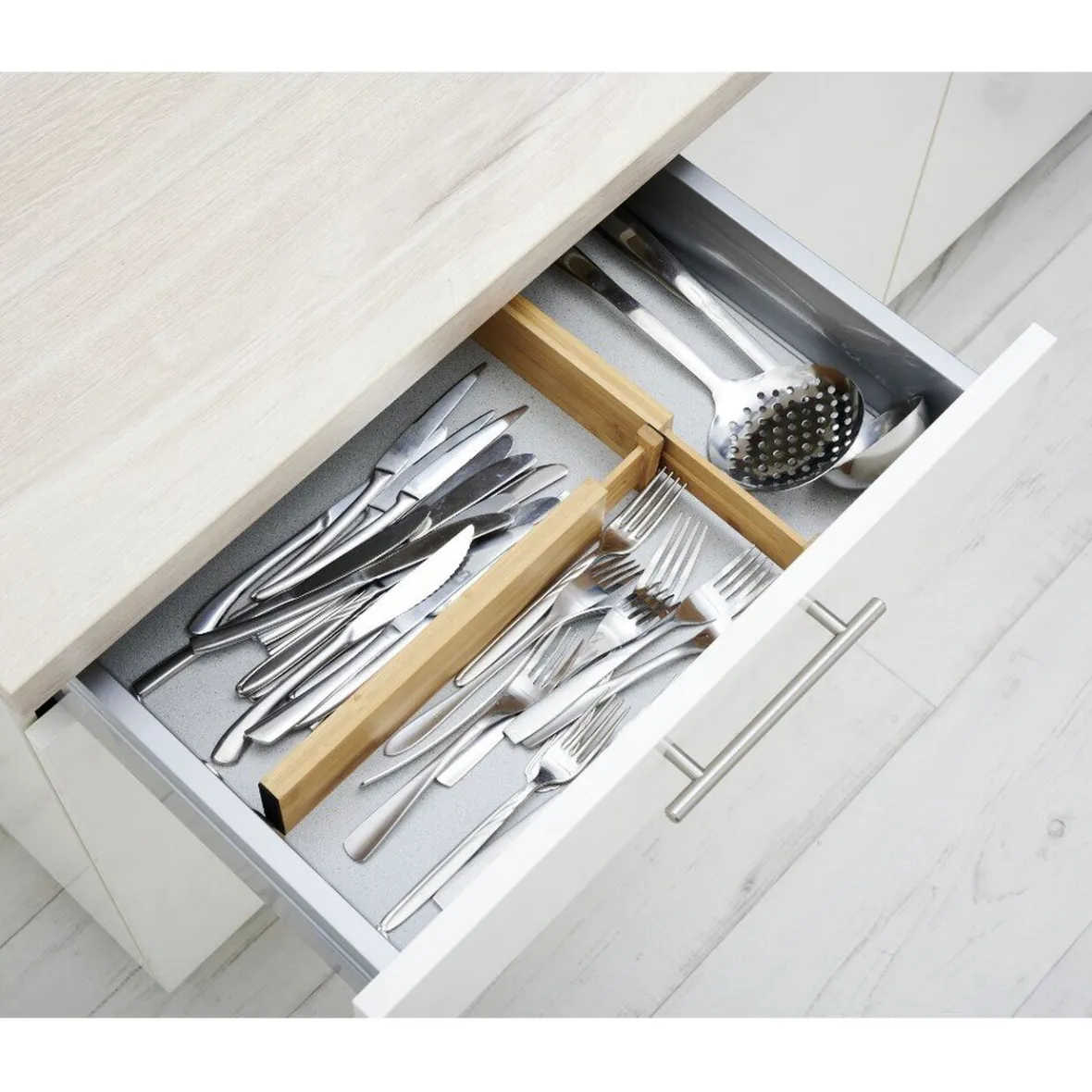 Gifi Rangement De Cuisine^Séparateur extensible de tiroir bambou naturel x2
