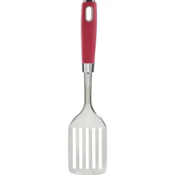 Gifi Préparation Culinaire^Spatule ajourée en inox avec manche en polypropylène rouge