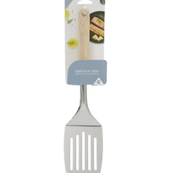 Gifi Préparation Culinaire^Spatule ajourée en inox avec manche en bois