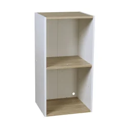 Best Structure 2 casiers Box Cube blanc et naturel 35,2x30xH69,2cm Rangement