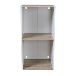 Best Structure 2 casiers Box Cube blanc et naturel 35,2x30xH69,2cm Rangement