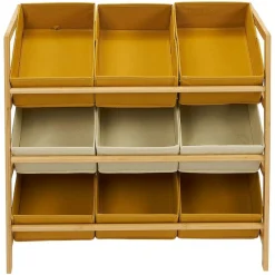 Best Structure bambou avec 9 panières de rangement polyester 65xH60x27cm Rangement