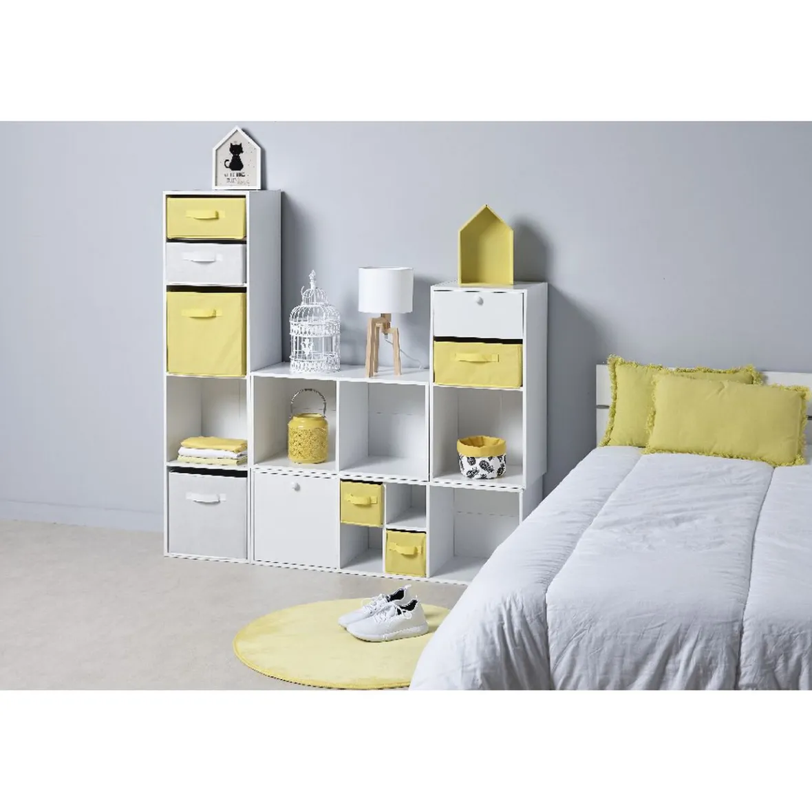 Best Structure Box Cube 3 cases 35x30x103cm bois blanc Rangement