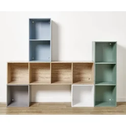 Best Structure Box Cube 3 cases 35x30x105cm bois vert Rangement