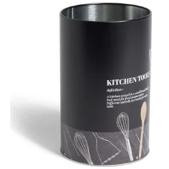 Gifi Rangement De Cuisine^Support à ustensiles en métal noir design Kitchen tools Ø11xH17,4cm