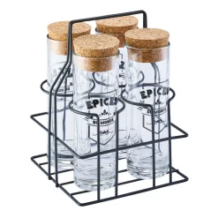 Gifi Conservation Alimentaire^Support avec 4 pots à condiments