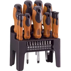 Support avec tournevis bi-matière orange et noir x21^Gifi Discount