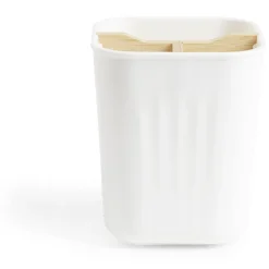 Support brosse à dents bambou et plastique blanc^Gifi Sale