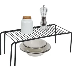 Gifi Rangement De Cuisine^Support extensible en métal noir - L.43/69xl.20xH.14,5cm