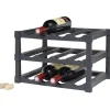 Gifi Rangement De Cuisine^Support pour 12 bouteilles en plastique noir