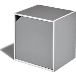 Table de chevet Kobe gris clair 1 porte Rangement