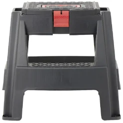 Tabouret 2 marches avec rangement intégré noir et rouge^Gifi