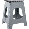 Tabouret marche pied pliant noir et gris H44 cm^Gifi Clearance