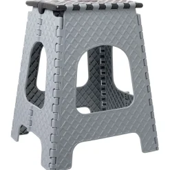 Tabouret marche pied pliant noir et gris H44 cm^Gifi Clearance