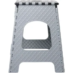 Tabouret marche pied pliant noir et gris H44 cm^Gifi Clearance