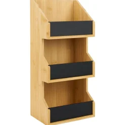 Gifi Rangement De Cuisine^Étagère 3 niveaux bambou naturel 40x18xH13cm