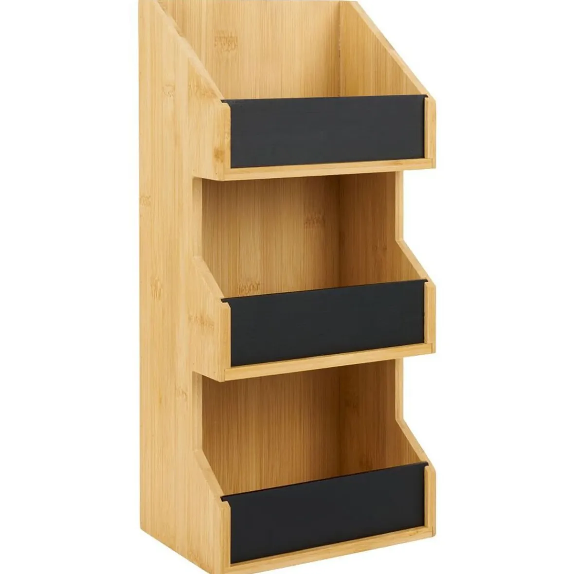 Gifi Rangement De Cuisine^Étagère 3 niveaux bambou naturel 40x18xH13cm