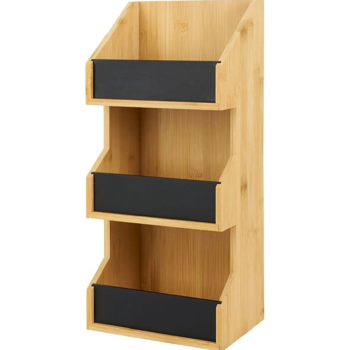 Gifi Rangement De Cuisine^Étagère 3 niveaux bambou naturel 40x18xH13cm