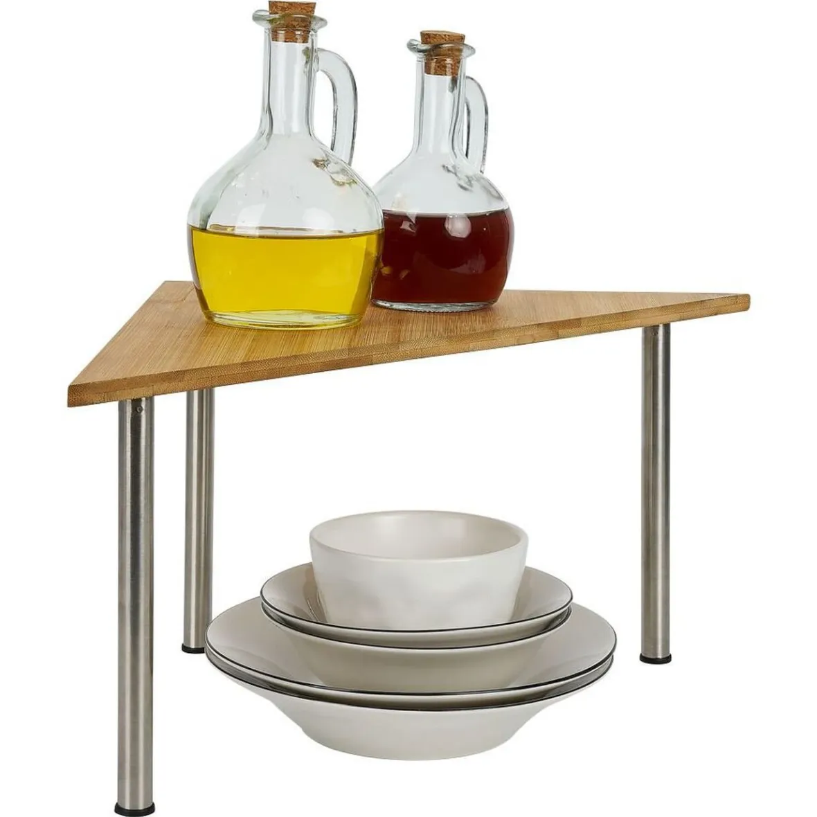 Gifi Rangement De Cuisine^Étagère 2 niveaux en bambou 33x33xH20cm
