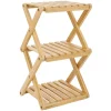 Gifi Rangement De Cuisine^Étagère 3 niveaux pliable bambou naturel 22,1xH35,5x18,3cm