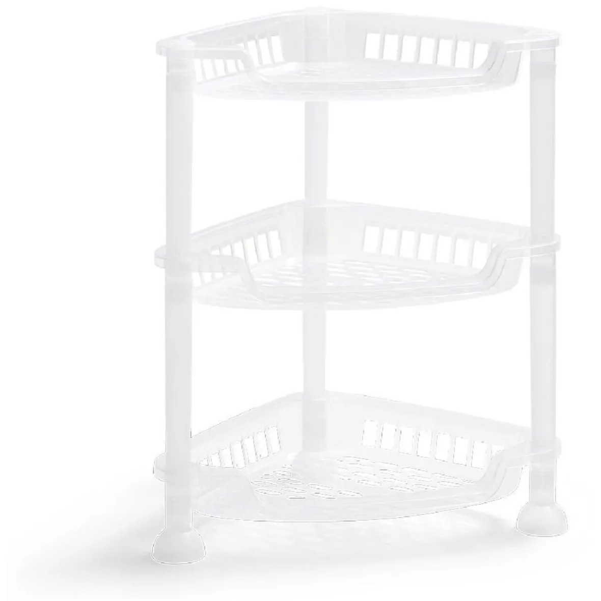 Gifi Rangement De Cuisine^Étagère d'angle à poser 3 niveaux plastique transparent 28x20xH.33,5cm
