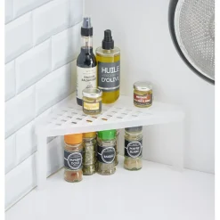 Gifi Rangement De Cuisine^Étagère d'angle cuisine plastique blanc