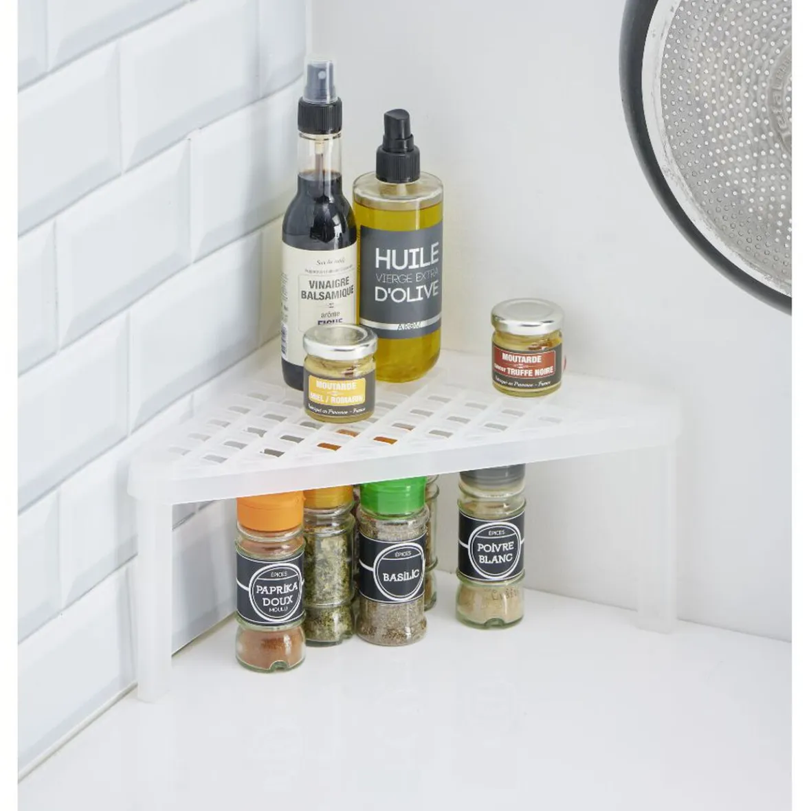 Gifi Rangement De Cuisine^Étagère d'angle cuisine plastique blanc