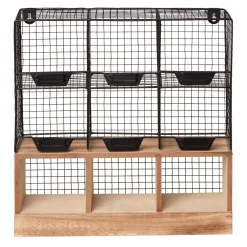 Gifi Rangement De Cuisine^Étagère de cuisine 6 casiers pour épices noir naturel