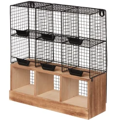 Gifi Rangement De Cuisine^Étagère de cuisine 6 casiers pour épices noir naturel