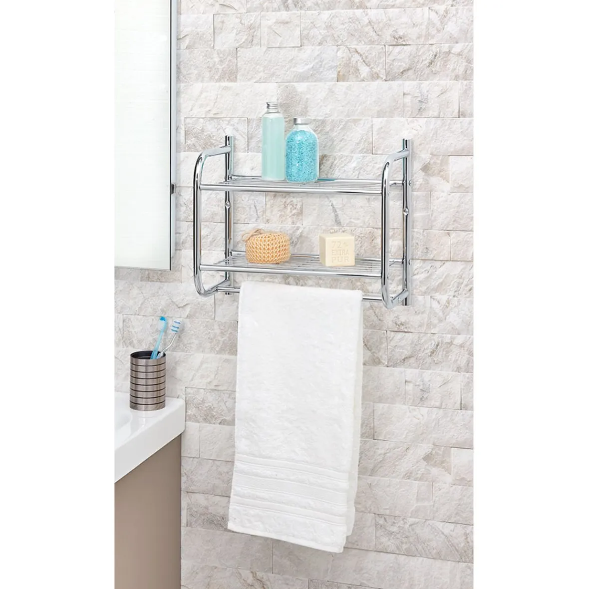 Étagère de salle de bain à fixer^Gifi