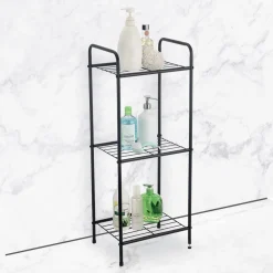 Étagère de salle de bain 3 niveaux en métal noir^Gifi Hot
