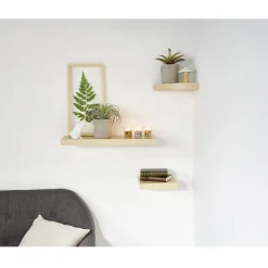 Best Étagère murale carrée bois beige Rangement