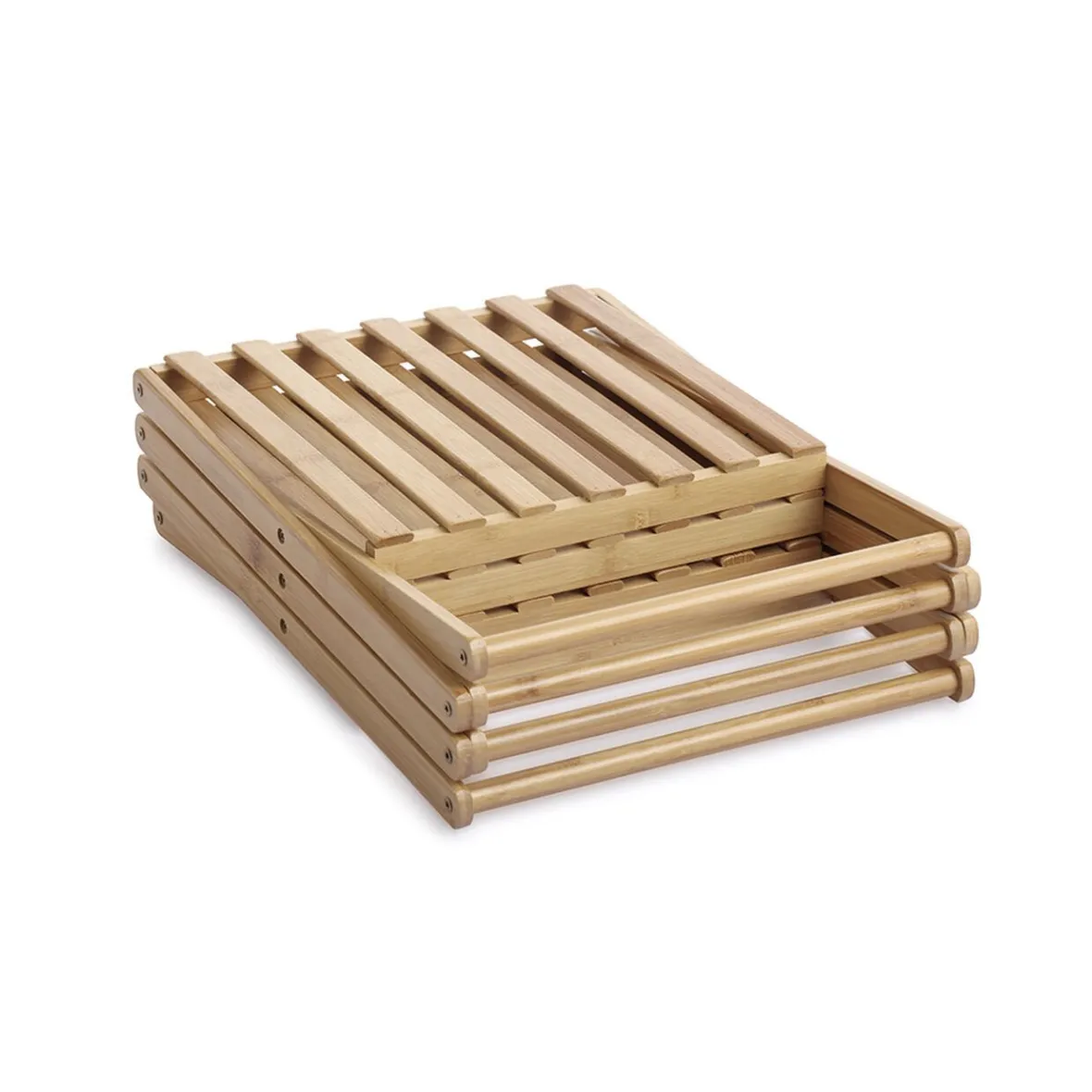 Étagère pliable en bambou 4 niveaux H91cm^Gifi