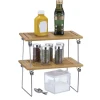 Gifi Rangement De Cuisine^Étagère superposable bambou et métal