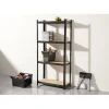 Best Étagère sur pied bois métal 4 niveaux 75xH149x30cm Rangement