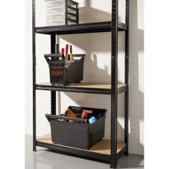 Best Étagère sur pied bois métal 4 niveaux 75xH149x30cm Rangement