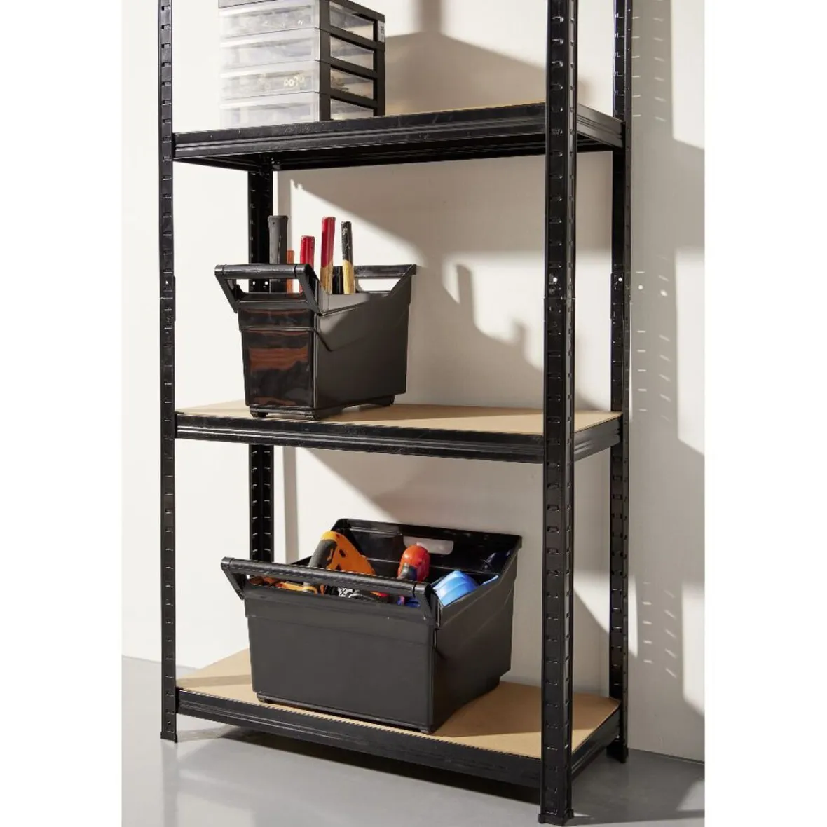 Best Étagère sur pied bois métal 4 niveaux 75xH149x30cm Rangement