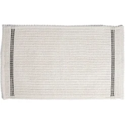 Tapis de bain 100% coton blanc et noir 70x50cm^Gifi New