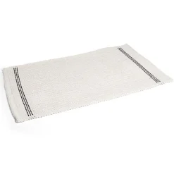 Tapis de bain 100% coton blanc et noir 70x50cm^Gifi New