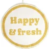 Tapis de bain Happy & Fresh rond Ø70cm coton jaune et blanc^Gifi