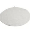 Tapis de bain motif feuilles rond Ø70cm coton beige^Gifi Discount