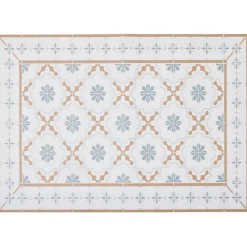 Tapis de cuisine vinyle imprimé carreau de ciment tricolore 70x49,5cm Nettoyage Et Entretien