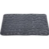 Tapis de salle de bain à mémoire de forme effet galet gris^Gifi Online