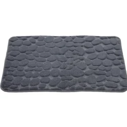Tapis de salle de bain à mémoire de forme motif galet gris^Gifi Hot
